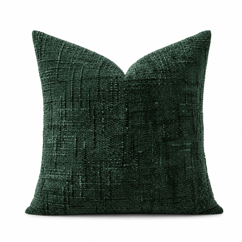 Double-Sided Textured Chenille Throw Pillow: Blue / Cover Only / 18x18