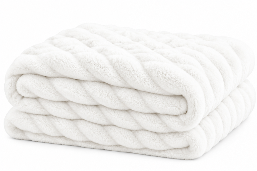 Luxe Double-Layer Faux Fur Throw Blanket – 50" x 60": Khaki