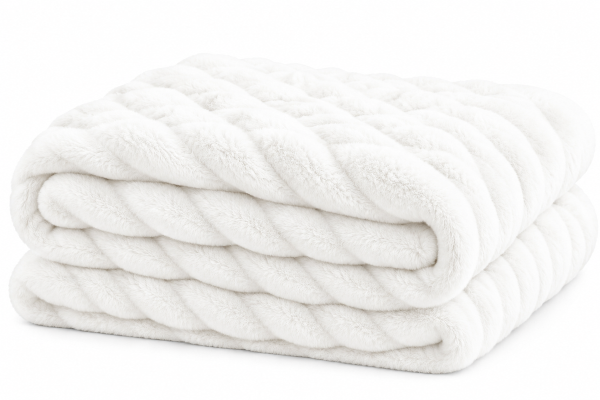 Luxe Double-Layer Faux Fur Throw Blanket – 50" x 60": Khaki