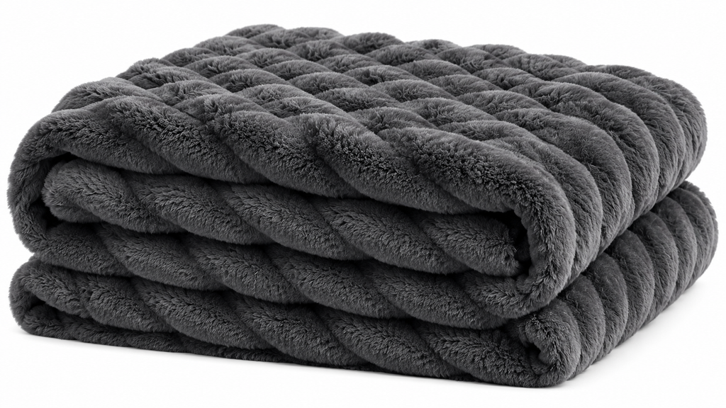 Luxe Double-Layer Faux Fur Throw Blanket – 50" x 60": Khaki
