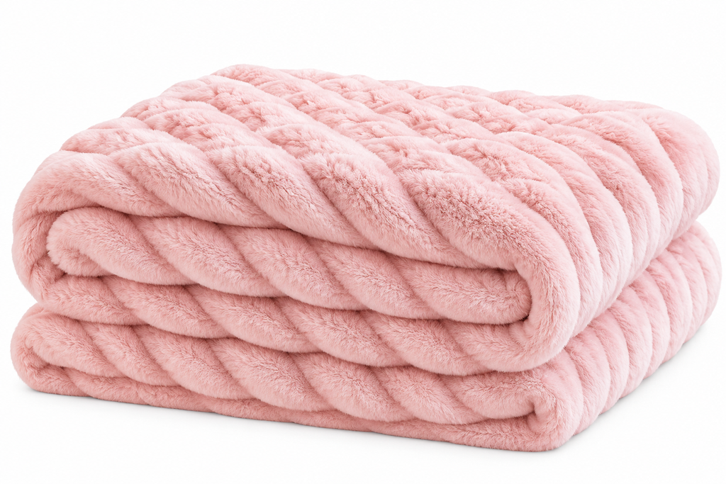Luxe Double-Layer Faux Fur Throw Blanket – 50" x 60": Khaki